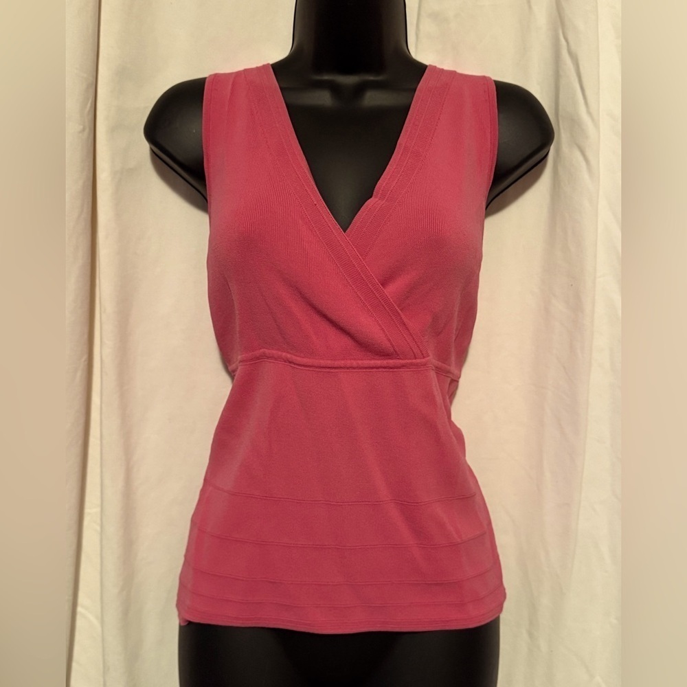LOFT Raspberry Pink Sleeveless Wrap-Front Tank